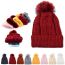 Fashion Pink-knitted Hat Twist Knitted Wool Ball Beanie