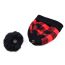 Fashion Red And Black Plaid Checked Knitted Fur Ball Beanie