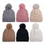 Fashion Pink—fur Ball Knitted Hat Twist Knitted Wool Ball Beanie
