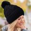 Fashion Pink—fur Ball Knitted Hat Twist Knitted Wool Ball Beanie