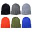Fashion Blue-solid Color Knitted Hat Rolled Edge Knitted Beanie