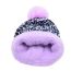 Fashion Purple Sequin Patchwork Plush Ball Beanie