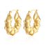 Fashion Pointed Oval Hollow Earrings Gold Ms-007 Stainless Steel Geometric Pointed Oval Earrings