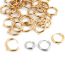 Fashion 2.5*14 Welding Ring Gold Titanium Steel Geometric Round Earrings(single)