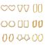 Fashion Round Line Five-pointed Star Earrings Gold Stainless Steel Geometric Five-pointed Star Earrings(single)