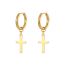 Fashion Gold Hanging Cross Earrings Titanium Steel Cross Earrings