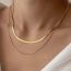 Fashion Gold Metal Snake Bone Chain Double Layer Necklace