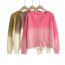 Fashion Camel Gradient Color Block Knitted Sweater