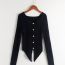 Fashion Off White Polyester Knitted Buttoned Sweater