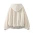 Fashion Khaki Polyester Plush Zip-up Hooded Jacket