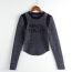 Fashion Coffee Letter Patchwork Knitted Sweater