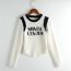 Fashion Grey Letter Patchwork Knitted Sweater