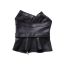 Fashion Black Polyester Irregular Zipped Belted Top
