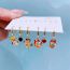 Fashion Gold Gold-plated Copper And Diamond Heart Dripping Cartoon Earrings Set