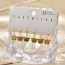 Fashion Color Copper Inlaid Zircon Bear Pendant Earring Set Of 6 Pieces