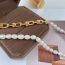 Fashion Necklace Titanium Steel Pearl Beads Spliced Chain Necklace