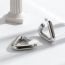 Fashion Silver Titanium Steel Glossy Triangle Earrings