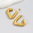 Fashion Gold Titanium Steel Glossy Triangle Earrings