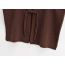 Fashion Brown Wool Knitted Disc Button Shawl