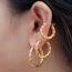 Fashion Gold Stainless Steel Twisted Wire Round Earring Set