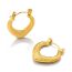 Fashion Hydraulic Earring Set Gold Stainless Steel Geometric Round Trapezoid U-shaped Earring Set