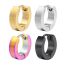 Fashion Hand Polished 4*12 Color Stainless Steel Round Men's Earrings(single)