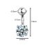 Fashion Four Prong Olive Green Belly Button Ring Stainless Steel Inlaid Round Diamond Navel Piercing Nail