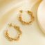 Fashion Gold Stainless Steel Chain C-shaped Earrings