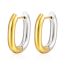 Fashion 4.0 Oval Gold Earrings Stainless Steel Color Block Rectangular Earrings