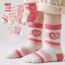 Fashion Literary Purple Style-(5 Pairs Of Hardcover) New Product! Class A Combed Soft Cotton Cotton Printed Children's Mid-calf Socks Set