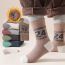 Fashion Happy Week [pack Of 5 Pairs Of Velvet And Thickened Terry Socks] Cotton Knitted Childrens Mid-calf Socks