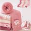 Fashion Peach Pink Letters-5 Pairs [new Winter Style Extra Thick Terry] Cotton Knitted Childrens Mid-calf Socks
