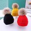 Fashion Caramel Colour Acrylic Knitted Wool Ball Children's Beanie