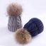 Fashion Black Acrylic Knitted Wool Ball Beanie