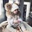 Fashion Blue And White S (children 30-50cm) Knitted Children's Beanie With Two Fur Balls