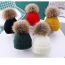 Fashion Beige Blended Wool Ball Knitted Children's Beanie