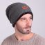 Fashion Grey Fleece Knitted Label Pullover Hat