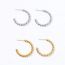 Fashion Twisted Gold 30mm Titanium Steel Twist C-shaped Earrings