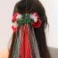 Fashion 1# Long Tassel Double Bow Hairpin Fabric Fringed Double Bow Hair Clip