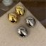 Fashion Silver Trumpet (2.1*1.6) Gold-plated Copper Oval Stud Earrings