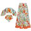 Fashion One-piece Swimsuit Polyester Off-shoulder Puff Sleeve Floral Tankini Swimsuit