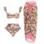Fashion One Piece Suit Polyester Printed Swimsuit With Knotted Skirt Set