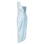 Fashion Single Blue Skirt Polyester One-shoulder Pleated Beach Skirt
