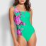 Fashion One Shoulder Split Suit Polyester Printed One-shoulder Swimsuit With Knotted Skirt Set