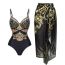 Fashion Single Ruffled Lace-up Swimsuit Polyester Printed One-piece Swimsuit
