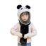 Fashion Khaki Dinosaur Polyester Children's Integrated Hood With Mask Plush Scarf And Gloves