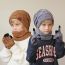 Fashion Children's Two-piece Set-blue Acrylic Children's Knitted Label Beanie And Scarf Set