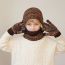 Fashion Children's Two-piece Set-coffee Acrylic Children's Knitted Label Beanie And Scarf Set