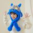 Fashion Red+blue Polyester Cartoon Monster Ears Moving Plush Scarf Integrated Children's Hood