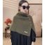 Fashion Black Knitted High Collar Buttoned Shawl